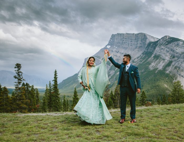 Beautiful Bride Raida in her Banff wedding.